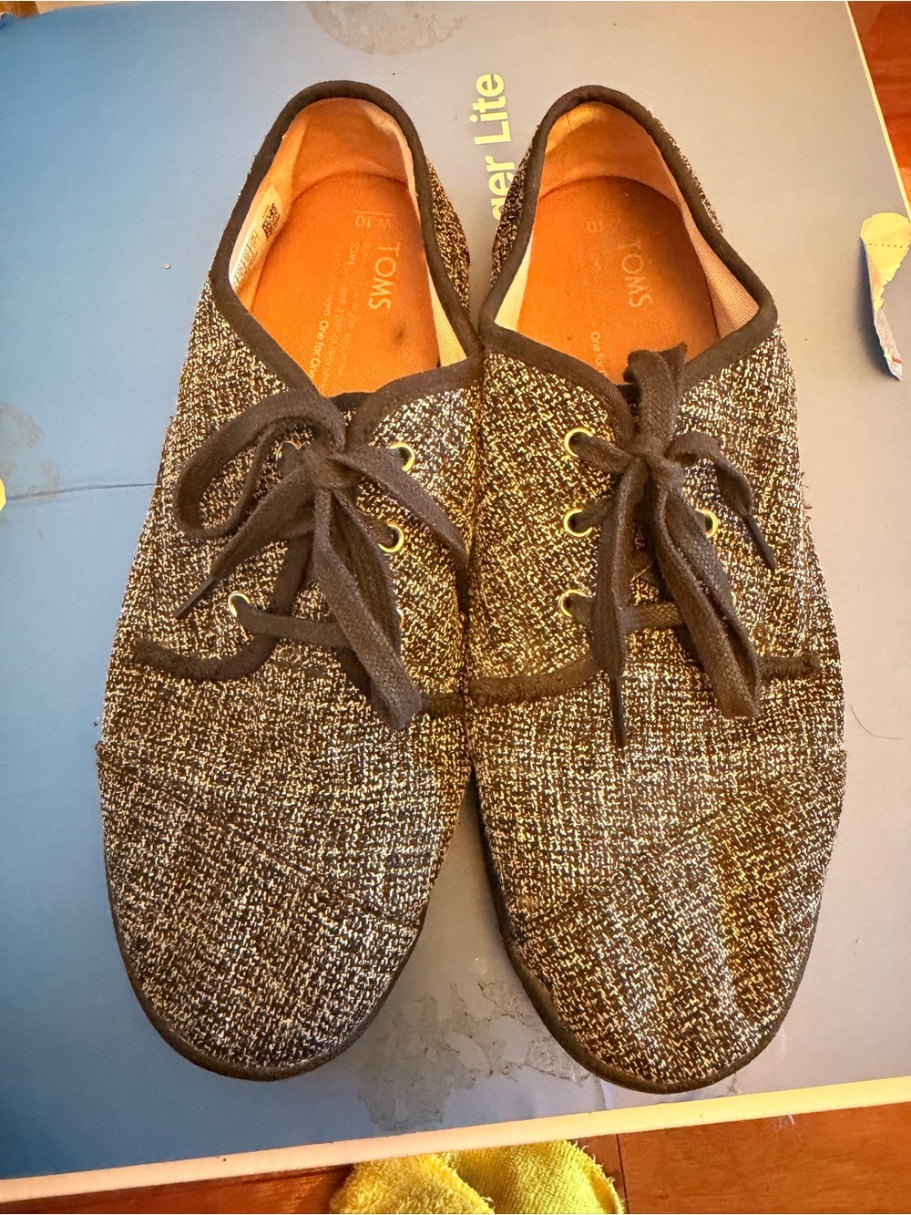 TOMS Men's Gray Knit Casual Lace-Up Shoes